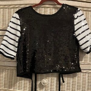 Zara sequin crop-type shirt. For a party or to wear over a tight long sleeve